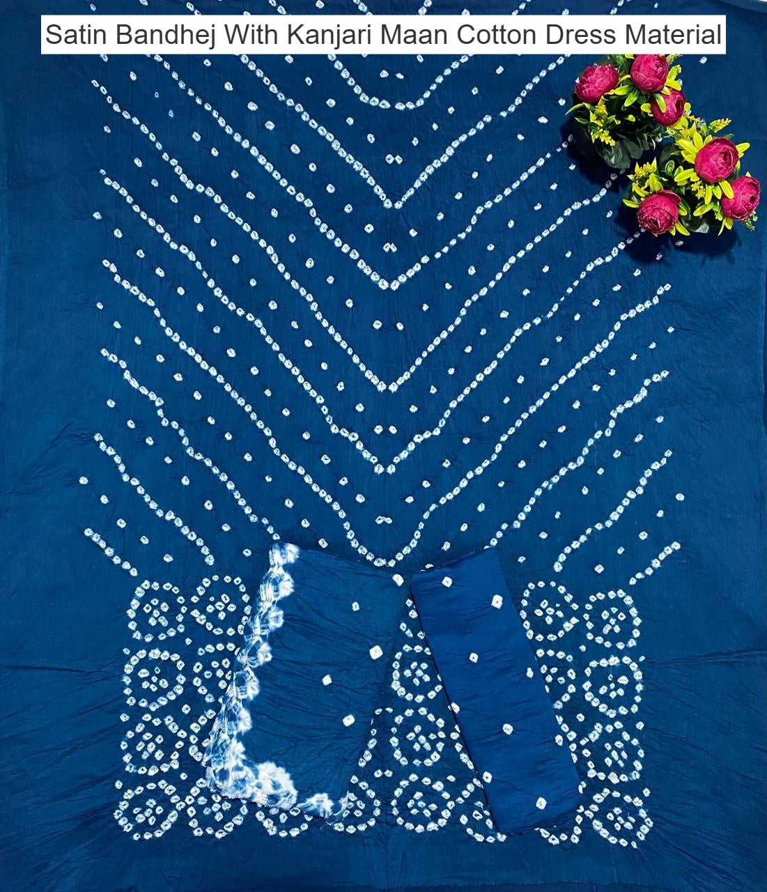Satin Bandhej With Kanjari Maan Cotton Dress Material Manufacturer