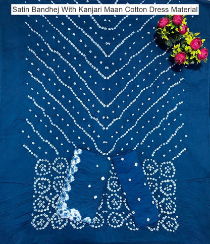 Satin Bandhej With Kanjari Maan Cotton Dress Material Manufacturer
