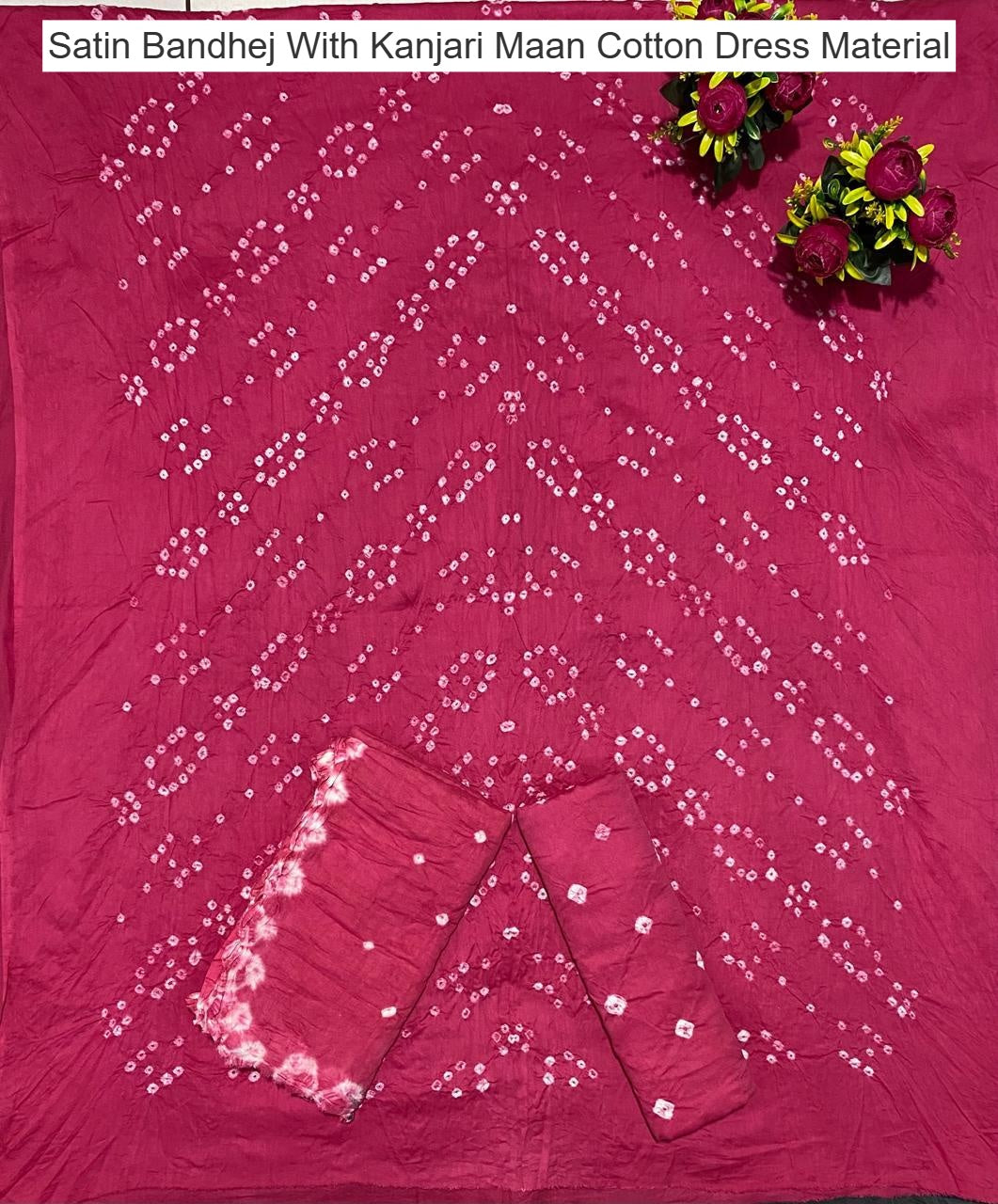 Satin Bandhej With Kanjari Maan Cotton Dress Material Manufacturer