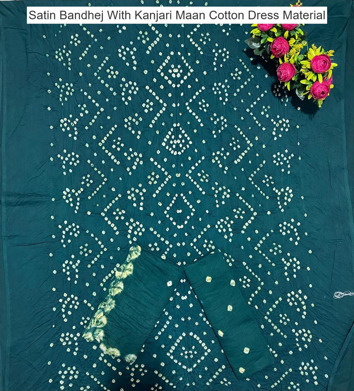 Satin Bandhej With Kanjari Maan Cotton Dress Material Manufacturer