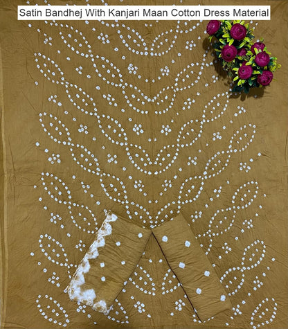 Satin Bandhej With Kanjari Maan Cotton Dress Material Manufacturer