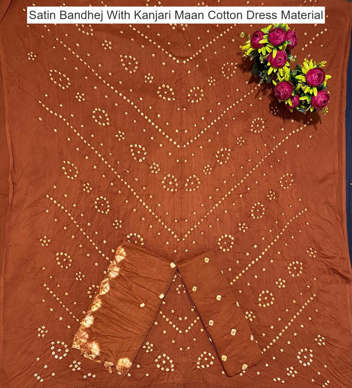 Satin Bandhej With Kanjari Maan Cotton Dress Material Manufacturer