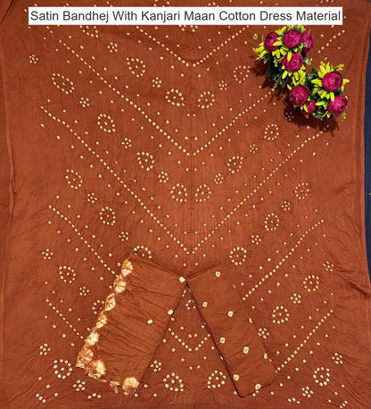 Satin Bandhej With Kanjari Maan Cotton Dress Material Manufacturer