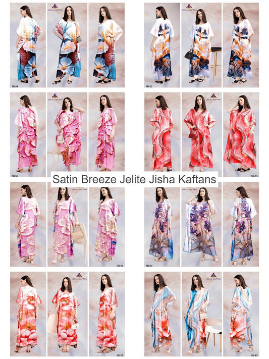 Satin Breeze Jelite Jisha Japan Satin Kaftans Wholesale Price