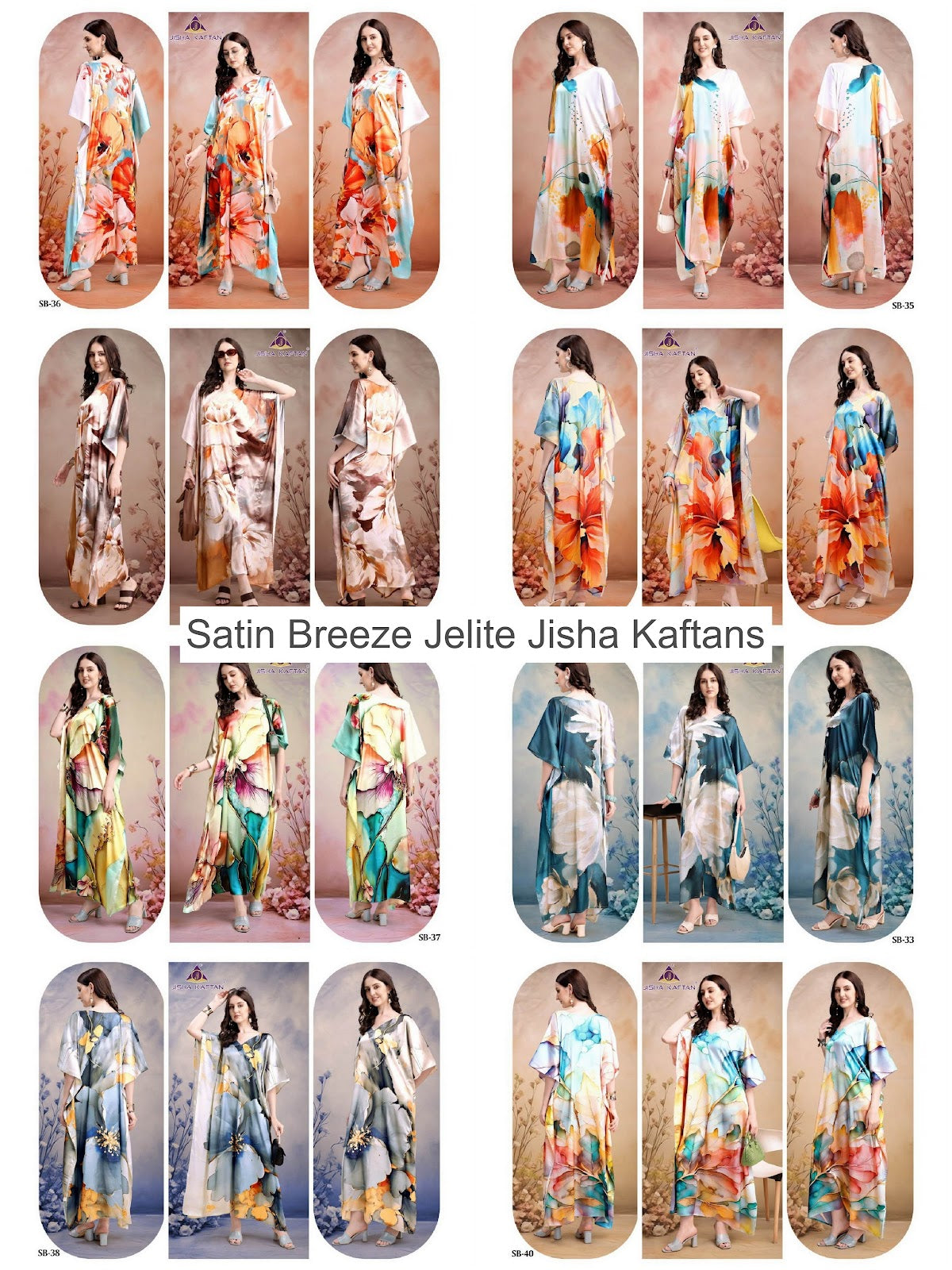 Satin Breeze Jelite Jisha Japan Satin Kaftans Wholesale Price