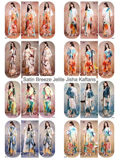 Satin Breeze Jelite Jisha Japan Satin Kaftans Wholesale Price