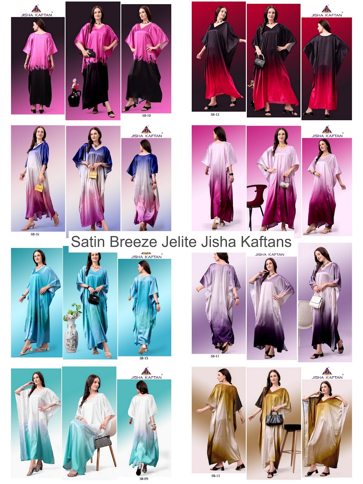 Satin Breeze Jelite Jisha Japan Satin Kaftans Wholesale Price