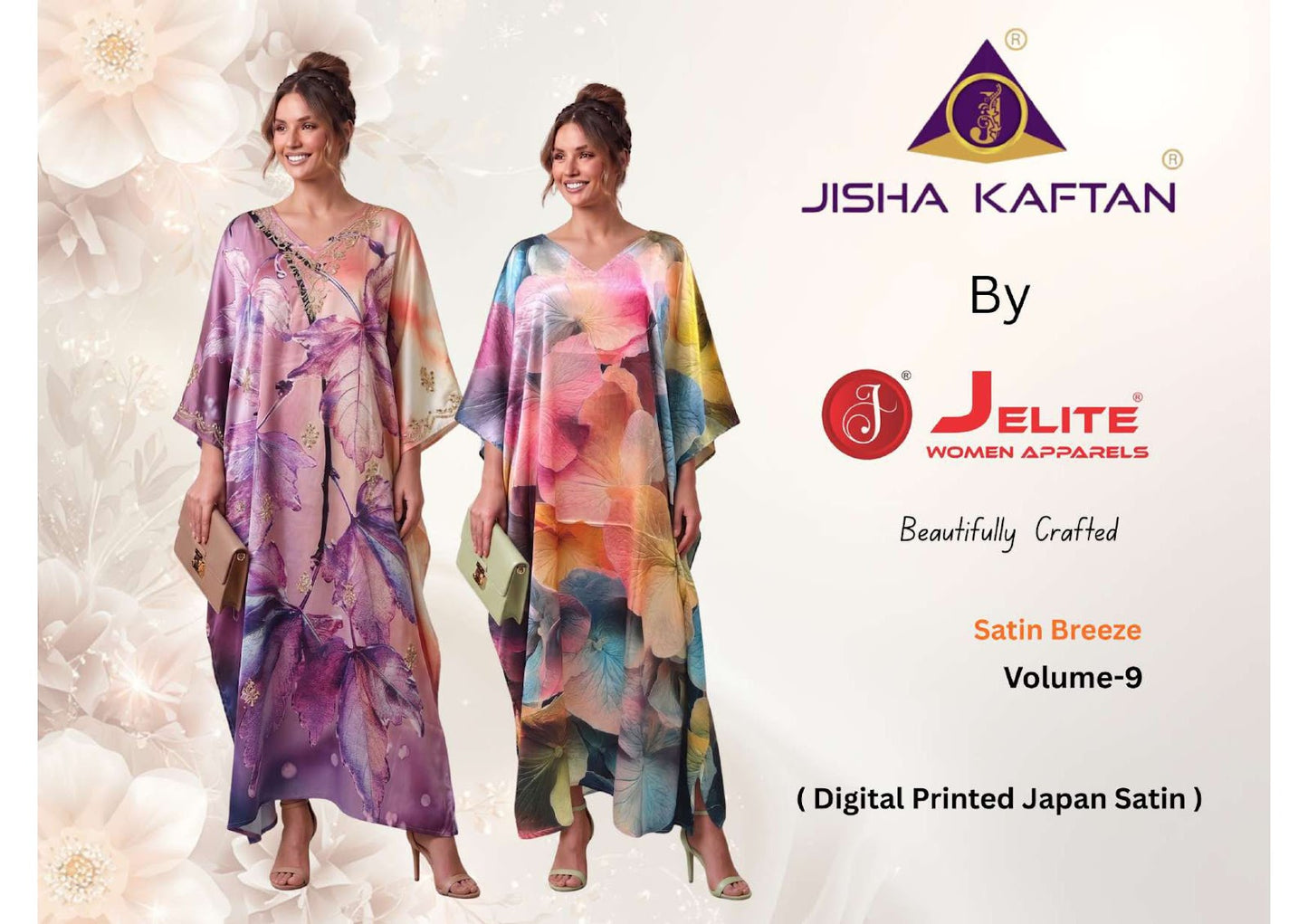 Satin Breeze Vol 9 Jelite Jisha Satin Kaftans Exporter Gujarat