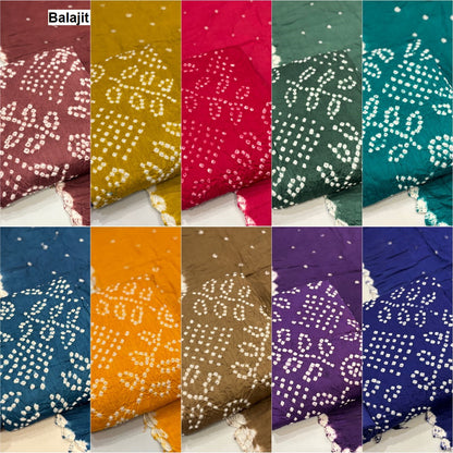 Satin Cotton 1509 Balajit Bandhej Salwar Suits Wholesaler Ahmedabad