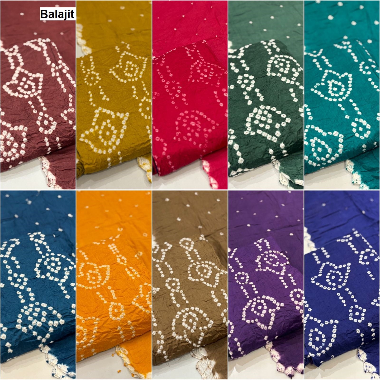 Satin Cotton 1509 Balajit Bandhej Salwar Suits Wholesaler Ahmedabad