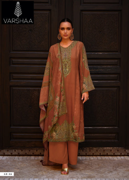 Satin Gulab Varshaa Modal Plazzo Style Suits Wholesale Price