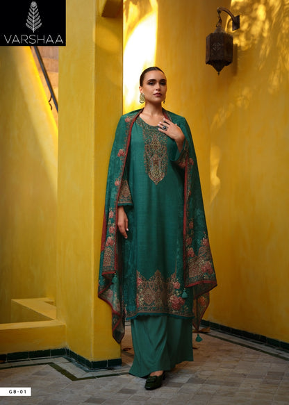 Satin Gulab Varshaa Modal Plazzo Style Suits Wholesale Price