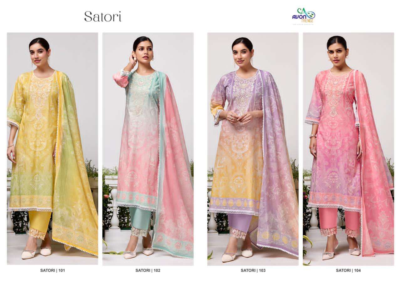 Satori Avon Trendz Lawn Cotton Pakistani Salwar Suits Manufacturer Gujarat