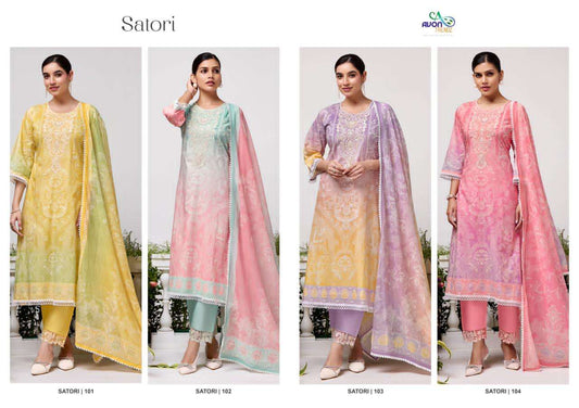Satori Avon Trendz Lawn Cotton Pakistani Salwar Suits Manufacturer Gujarat