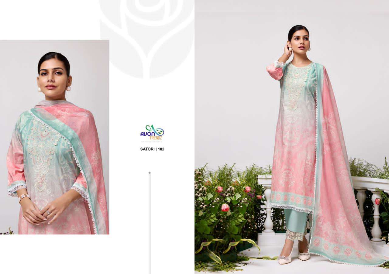 Satori Avon Trendz Lawn Cotton Pakistani Salwar Suits Manufacturer Gujarat