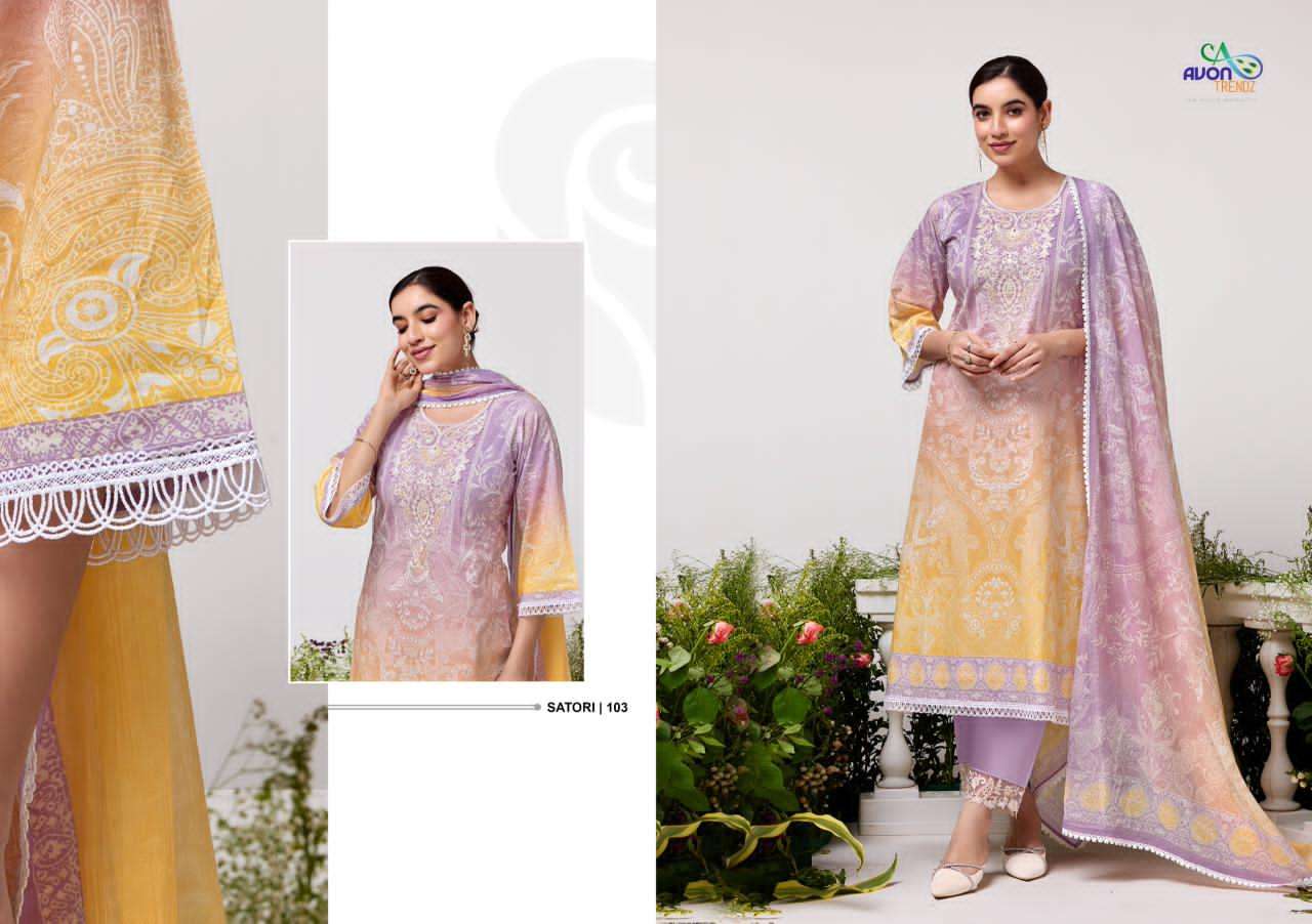 Satori Avon Trendz Lawn Cotton Pakistani Salwar Suits Manufacturer Gujarat