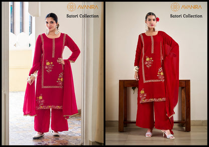 Satori Collection Avanira Moss Readymade Plazzo Style Suits Exporter India
