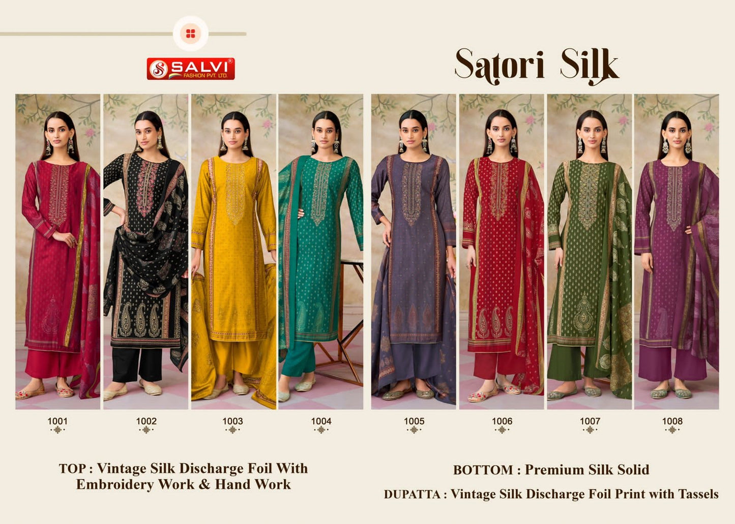 Satori Silk Salvi Fashion Pant Style Suits Wholesale