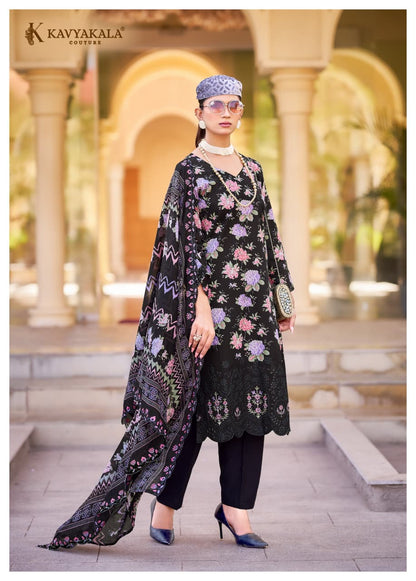 Satrangi Kavyakala Lawn Cotton Karachi Salwar Suits Exporter Ahmedabad