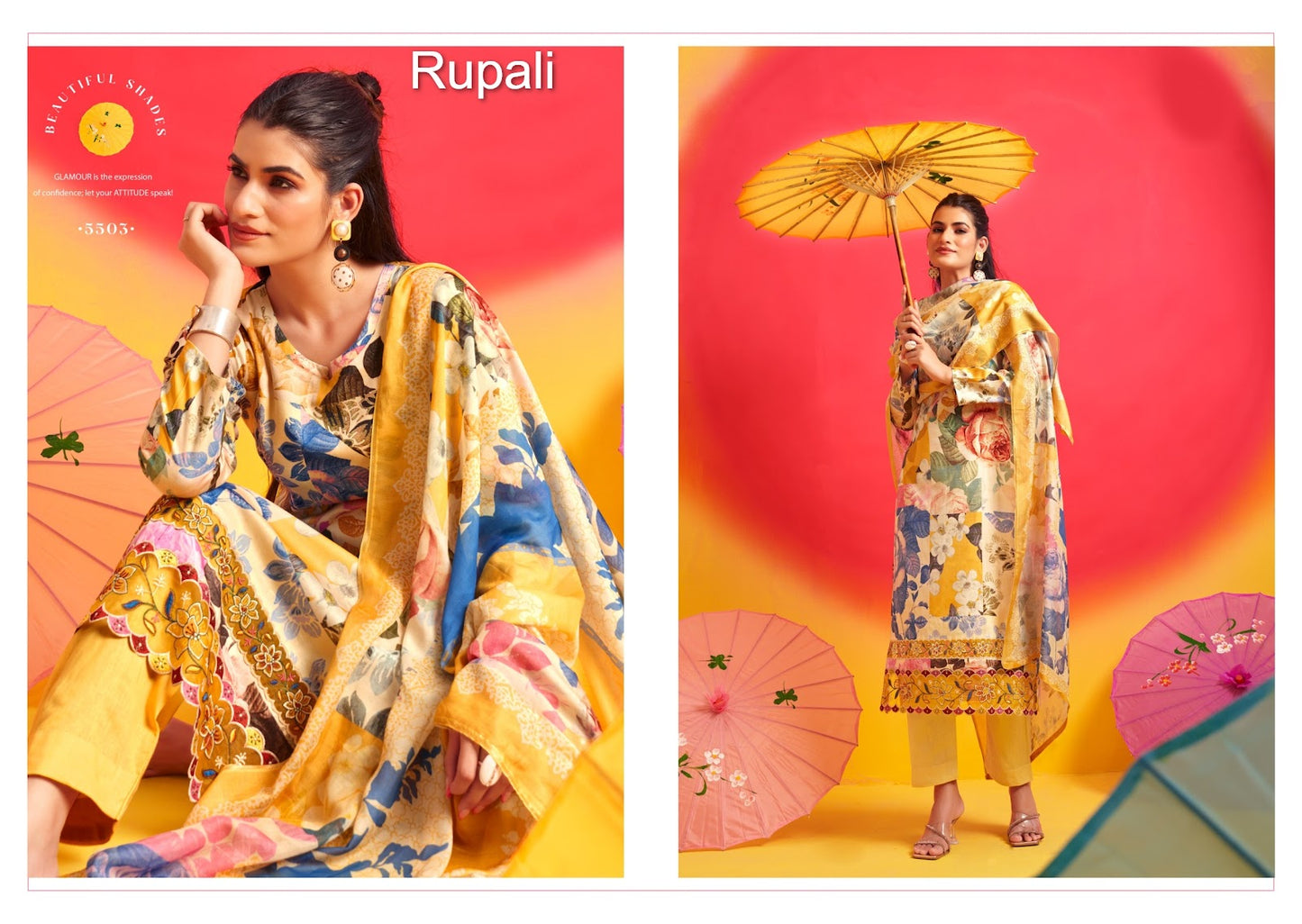 Satrangi Rupali Jaam Satin Pant Style Suits Wholesaler Gujarat