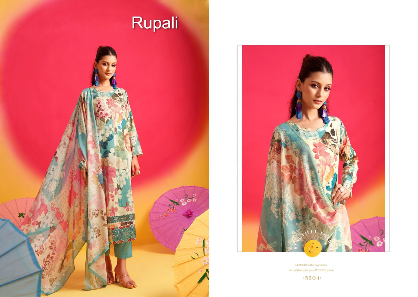 Satrangi Rupali Jaam Satin Pant Style Suits Wholesaler Gujarat