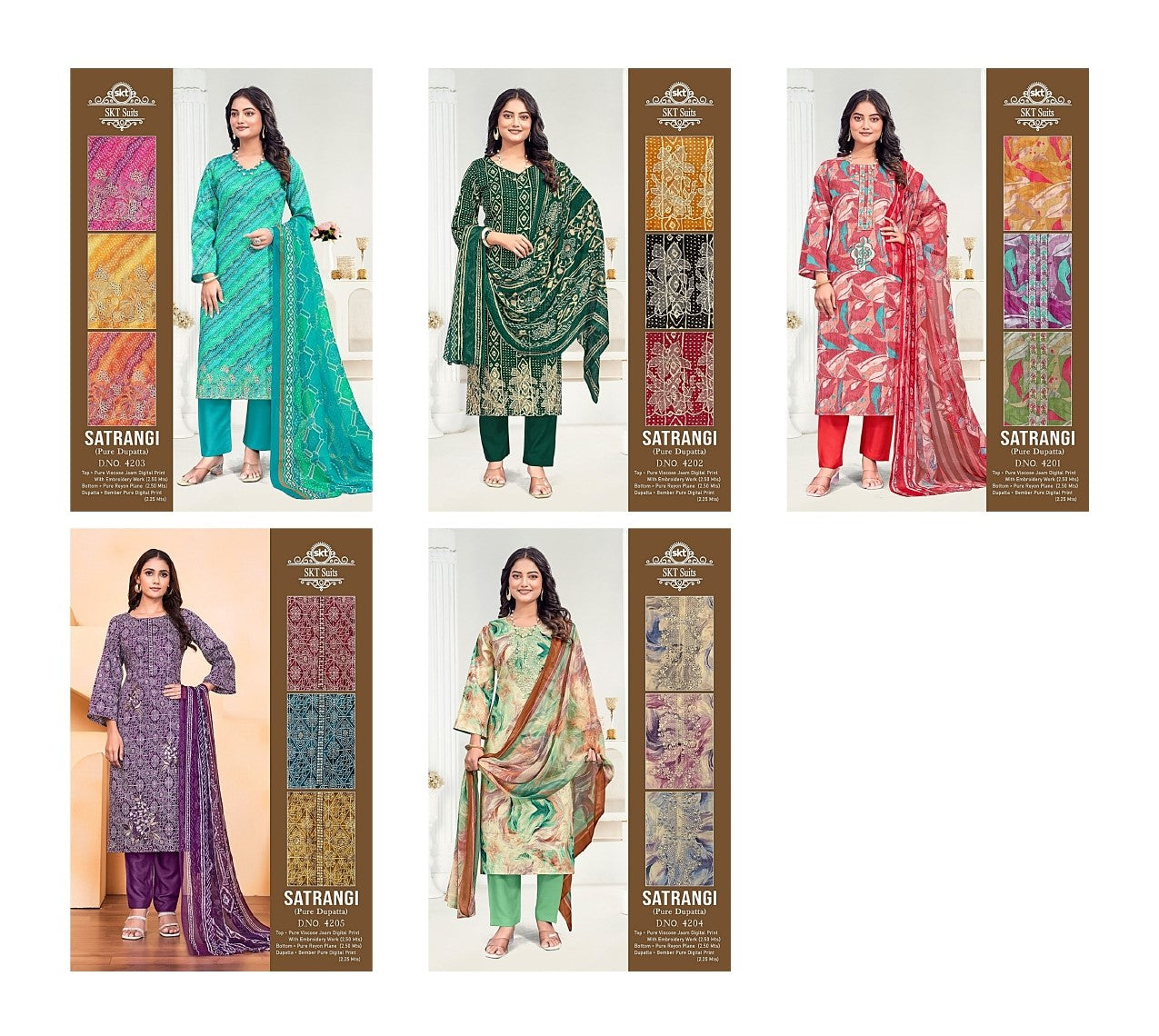 Satrangi Skt Viscose Pant Style Suits Manufacturer Gujarat
