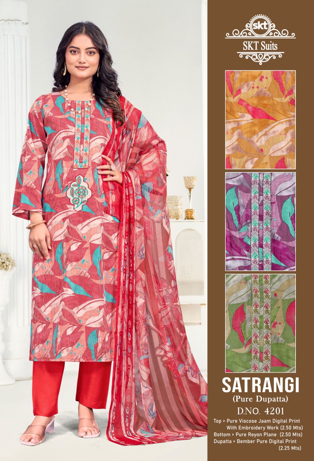 Satrangi Skt Viscose Pant Style Suits Manufacturer Gujarat