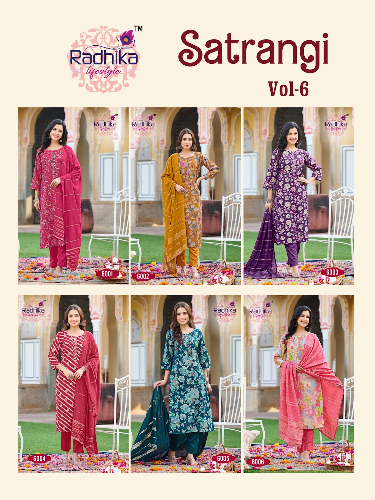 Satrangi Vol 6 Radhika Lifestyle Modal Chanderi Readymade Pant Style Suits Supplier