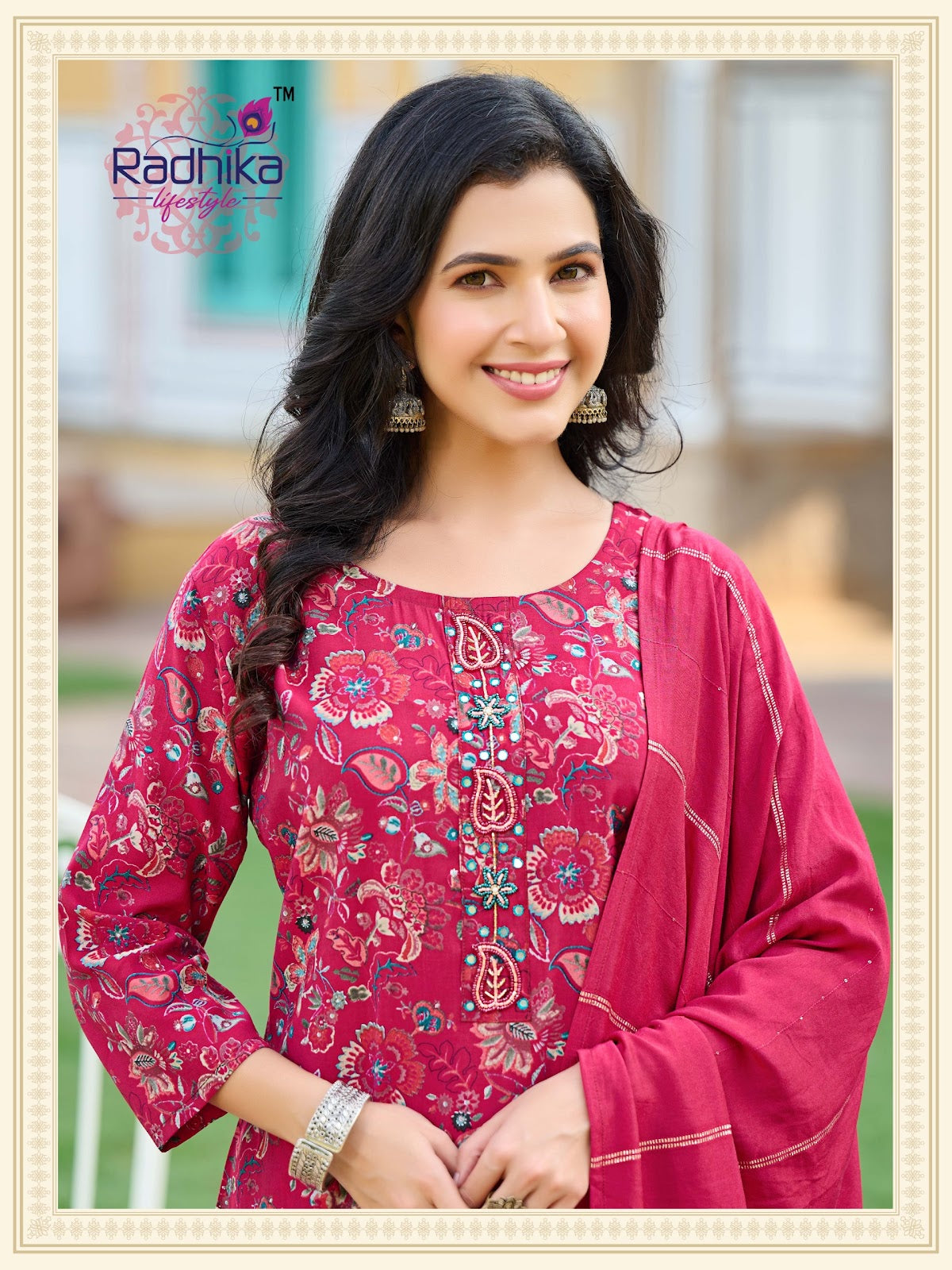 Satrangi Vol 6 Radhika Lifestyle Modal Chanderi Readymade Pant Style Suits Supplier