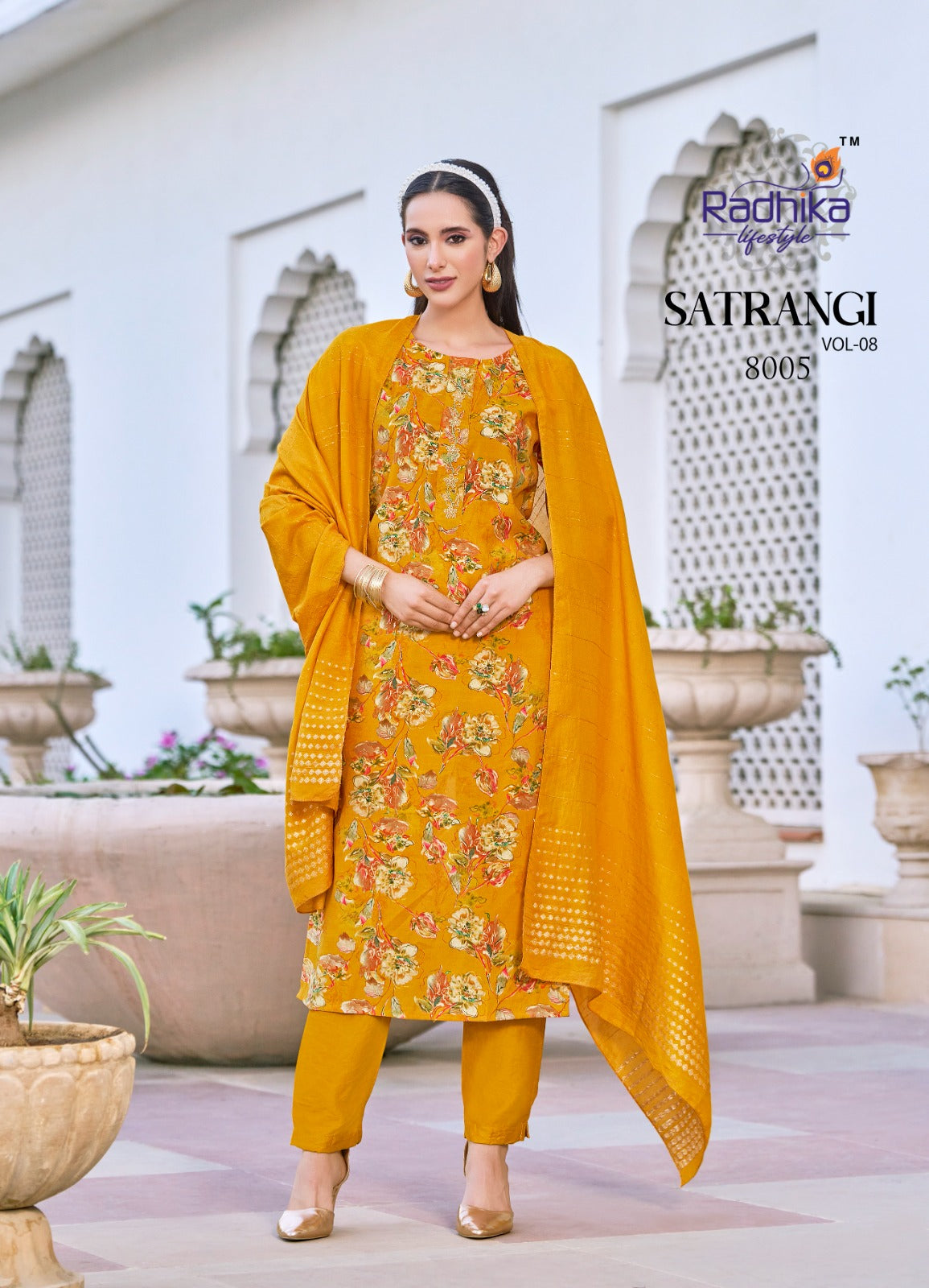 Satrangi Vol 8 Radhika Lifestyle Modal Chanderi Readymade Pant Style Suits Wholesale Price