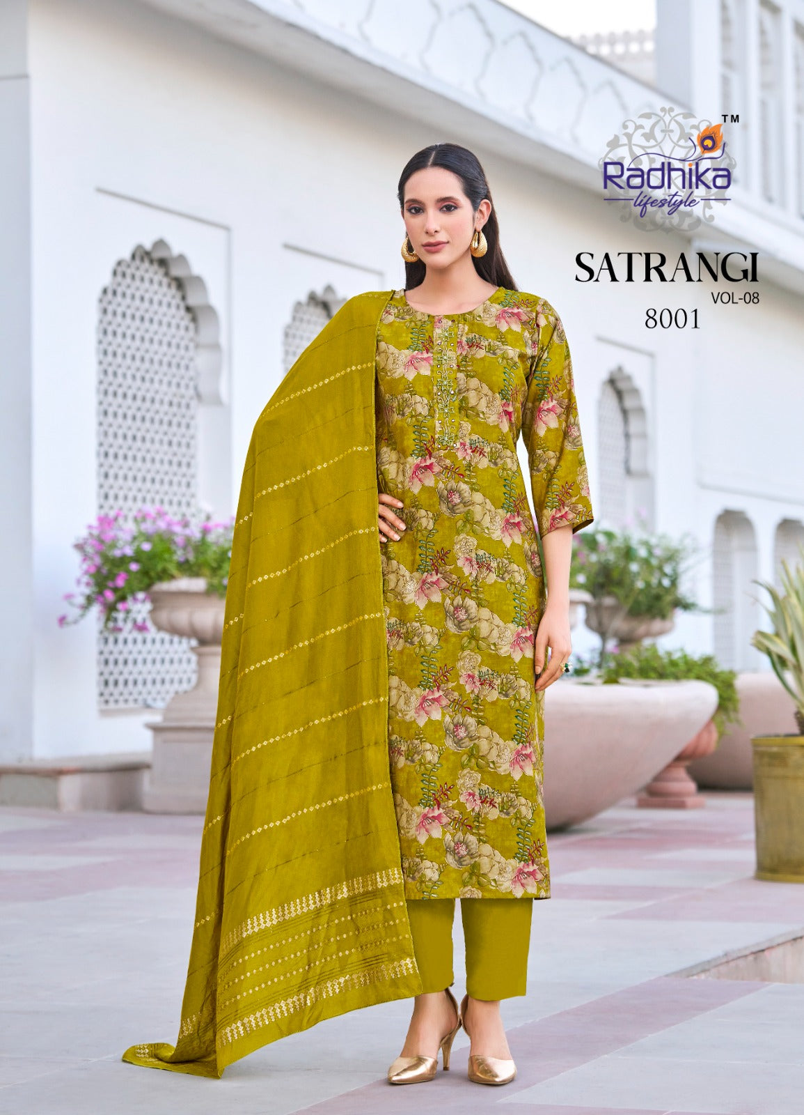 Satrangi Vol 8 Radhika Lifestyle Modal Chanderi Readymade Pant Style Suits Wholesale Price
