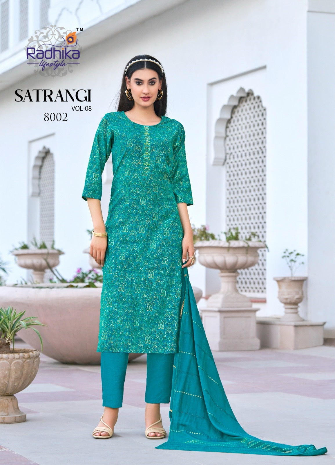 Satrangi Vol 8 Radhika Lifestyle Modal Chanderi Readymade Pant Style Suits Wholesale Price
