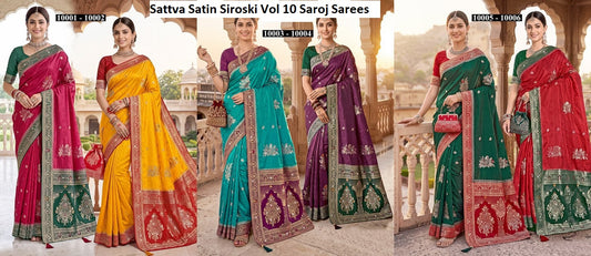 Sattva Satin Siroski Vol 10 Saroj Sarees Wholesaler Gujarat