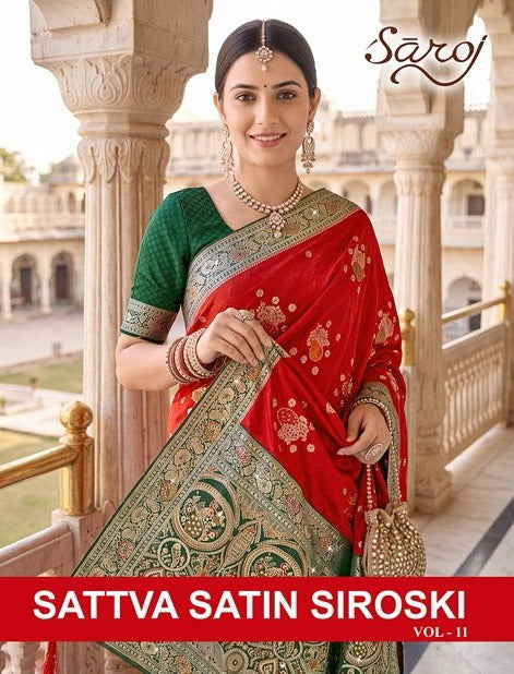 Sattva Satin Siroski Vol 11 Saroj Sarees Exporter Gujarat