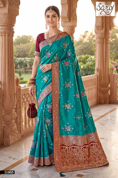 Sattva Satin Siroski Vol 11 Saroj Sarees Exporter Gujarat