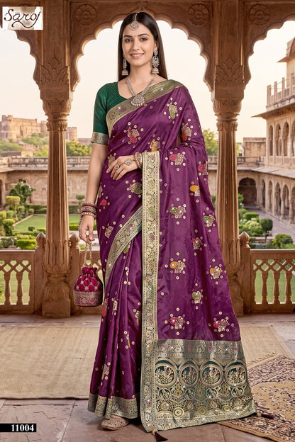 Sattva Satin Siroski Vol 11 Saroj Sarees Exporter Gujarat