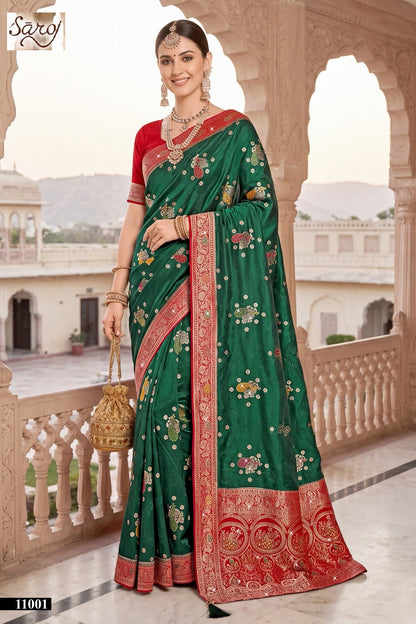Sattva Satin Siroski Vol 11 Saroj Sarees Exporter Gujarat