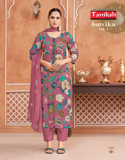 Satvika Vol 1 Taniksh Rayon Readymade Pant Style Suits Wholesale
