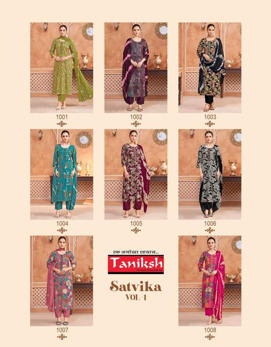Satvika Vol 1 Taniksh Rayon Readymade Pant Style Suits Wholesale