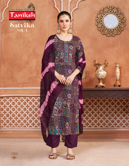 Satvika Vol 1 Taniksh Rayon Readymade Pant Style Suits Wholesale