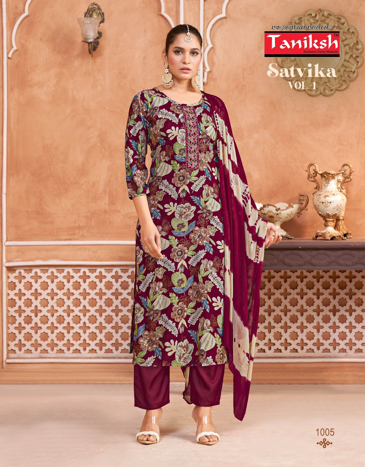 Satvika Vol 1 Taniksh Rayon Readymade Pant Style Suits Wholesale