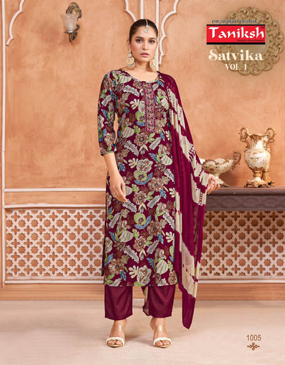 Satvika Vol 1 Taniksh Rayon Readymade Pant Style Suits Wholesale