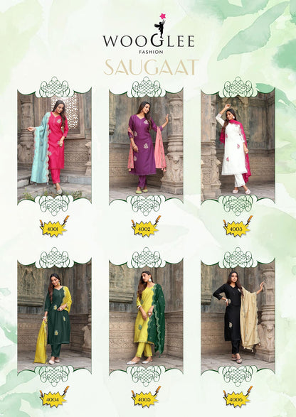 Saugaat Wooglee Viscose Weaving Readymade Pant Style Suits Supplier India