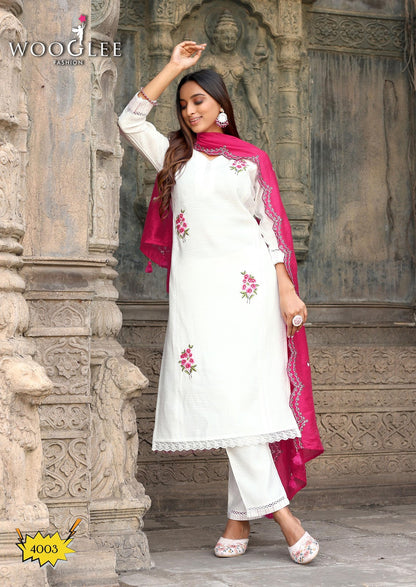 Saugaat Wooglee Viscose Weaving Readymade Pant Style Suits Supplier India