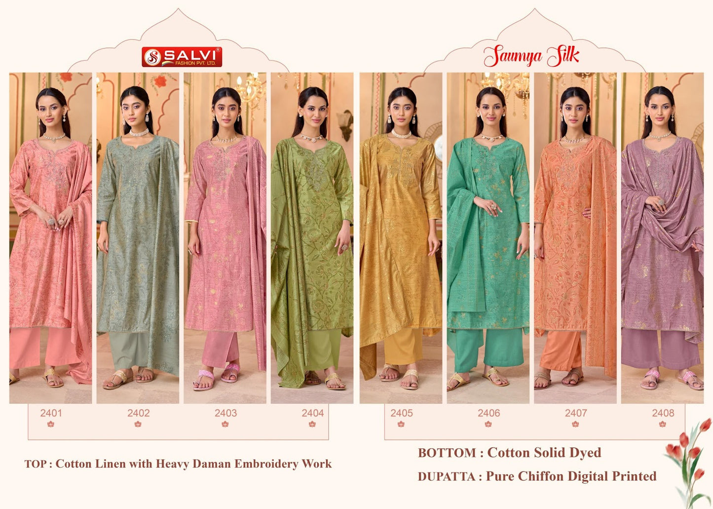 Saumya Silk Salvi Fashion Modal Pant Style Suits Manufacturer