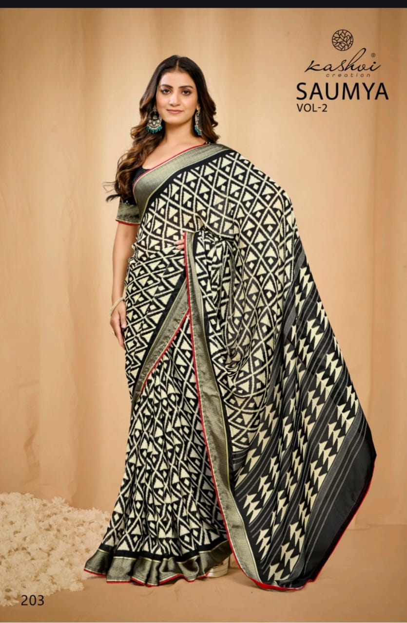 Saumya Vol 2 Kashvi Creation Dull Moss Sarees Wholesale