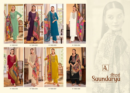 Saundarya Alok Viscose Rayon Pant Style Suits Exporter Gujarat