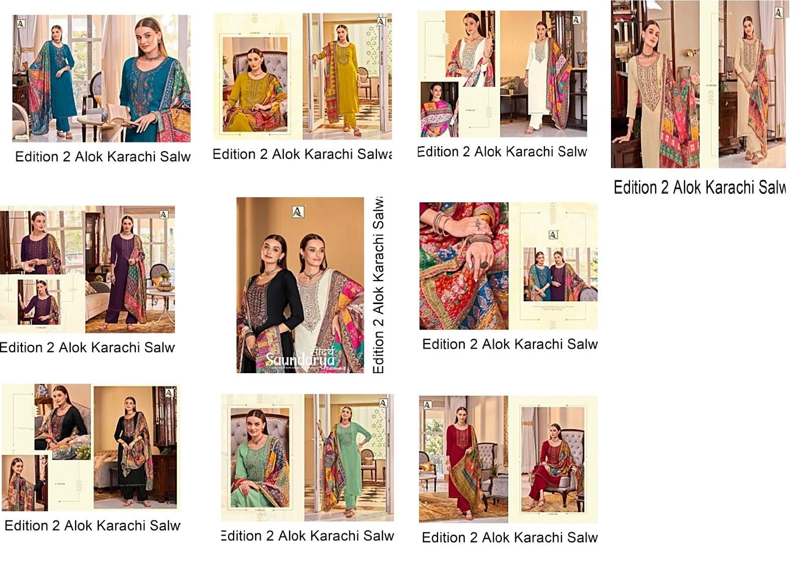 Saundarya Edition 2 Alok Viscose Rayon Karachi Salwar Suits Exporter India