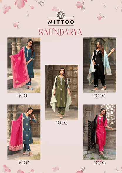 Saundarya Mittoo Viscose Muslin Readymade Suits Wholesaler India