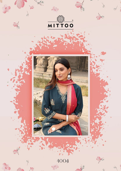 Saundarya Mittoo Viscose Muslin Readymade Suits Wholesaler India